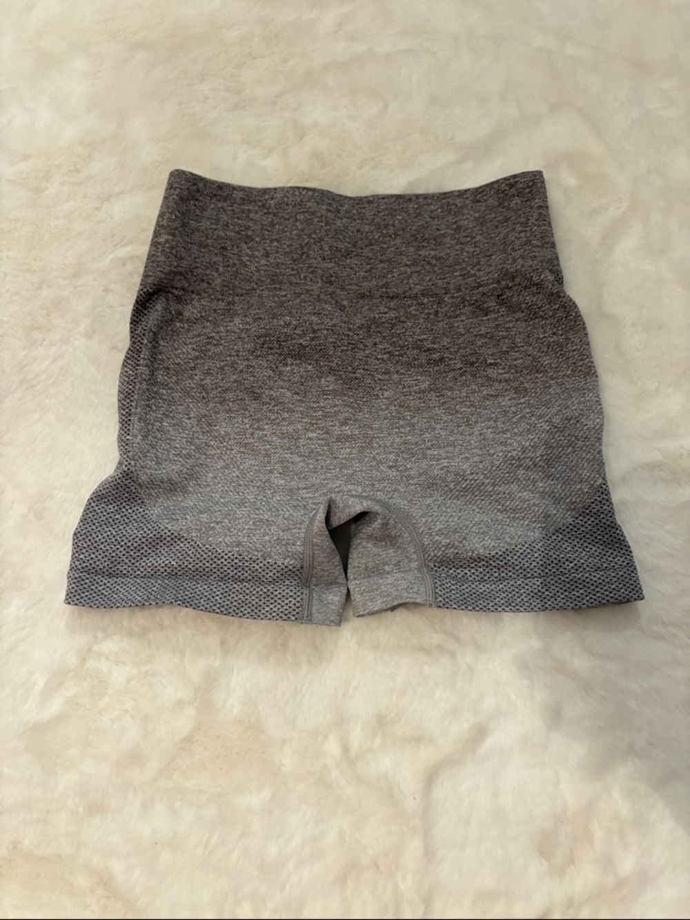 High-Waist Gray Seamless Women’s Workout Shorts